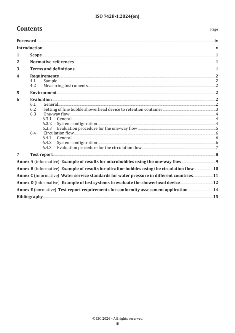 ISO 7428-1:2024 - Fine bubble technology — Domestic applications — Part 1: Assessment of showerhead devices by evaluating size and concentration indices of generated fine bubbles
Released:22. 05. 2024