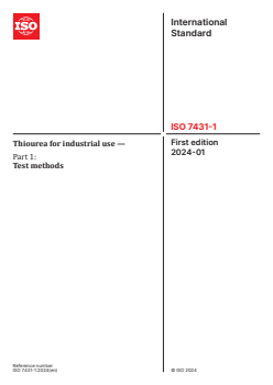 ISO 7431-1:2024 ISO 7431-1:2024 - Thiourea for industrial use — Part 1: Test methods
Released:18. 01. 2024 - Page 1 preview