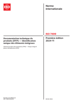 ISO 7499:2024 ISO 7499:2024 - Documentation technique de produits (DTP) — Identification unique des éléments intégraux
Released:11/19/2024 - Page 1 preview