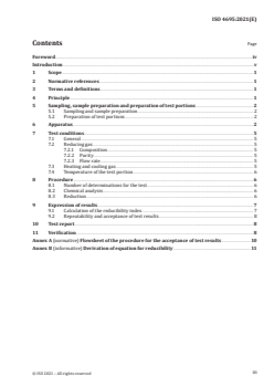ISO 4695:2021 - Iron ores for blast furnace feedstocks — Determination of the reducibility by the rate of reduction index
Released:10/11/2021 - Page 3 preview