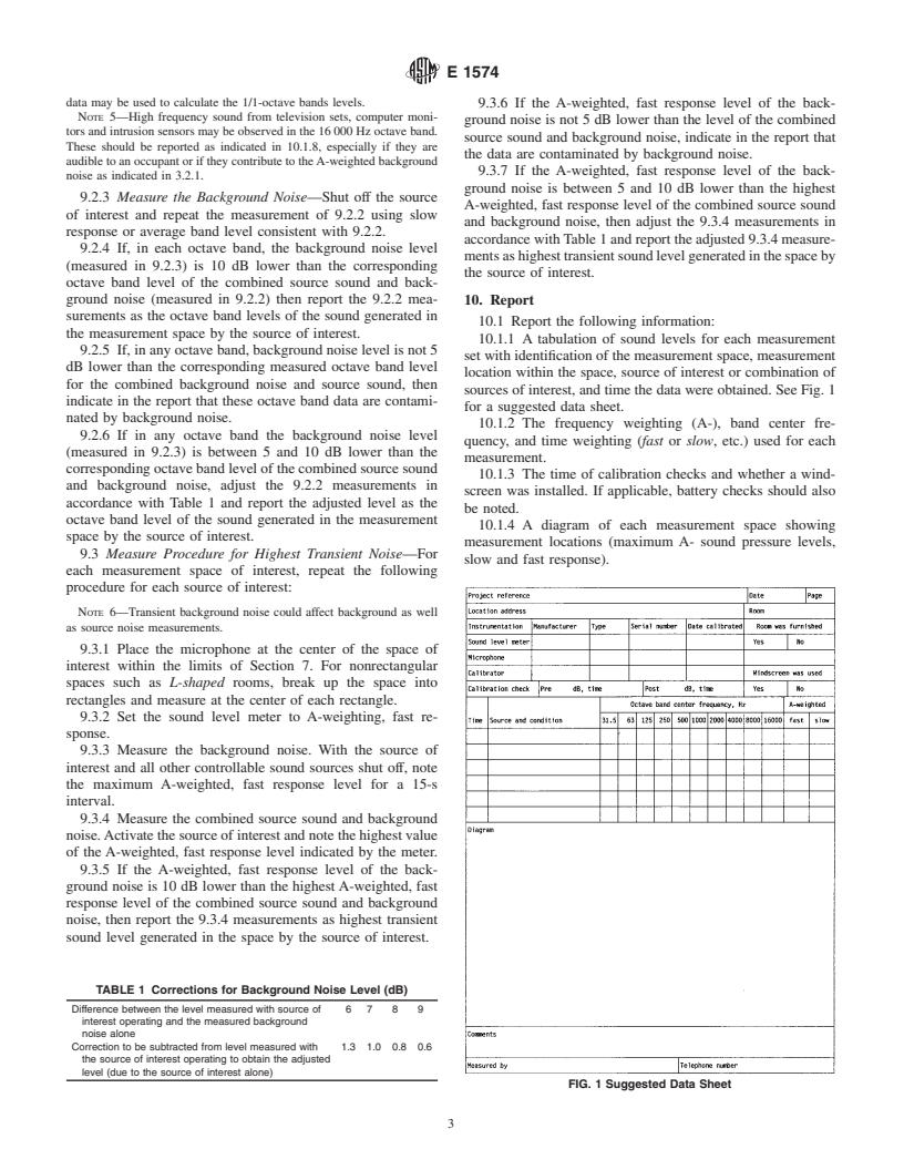 ASTM E1574-98 - Standard Test Method for Measurement of Sound in Residential Spaces