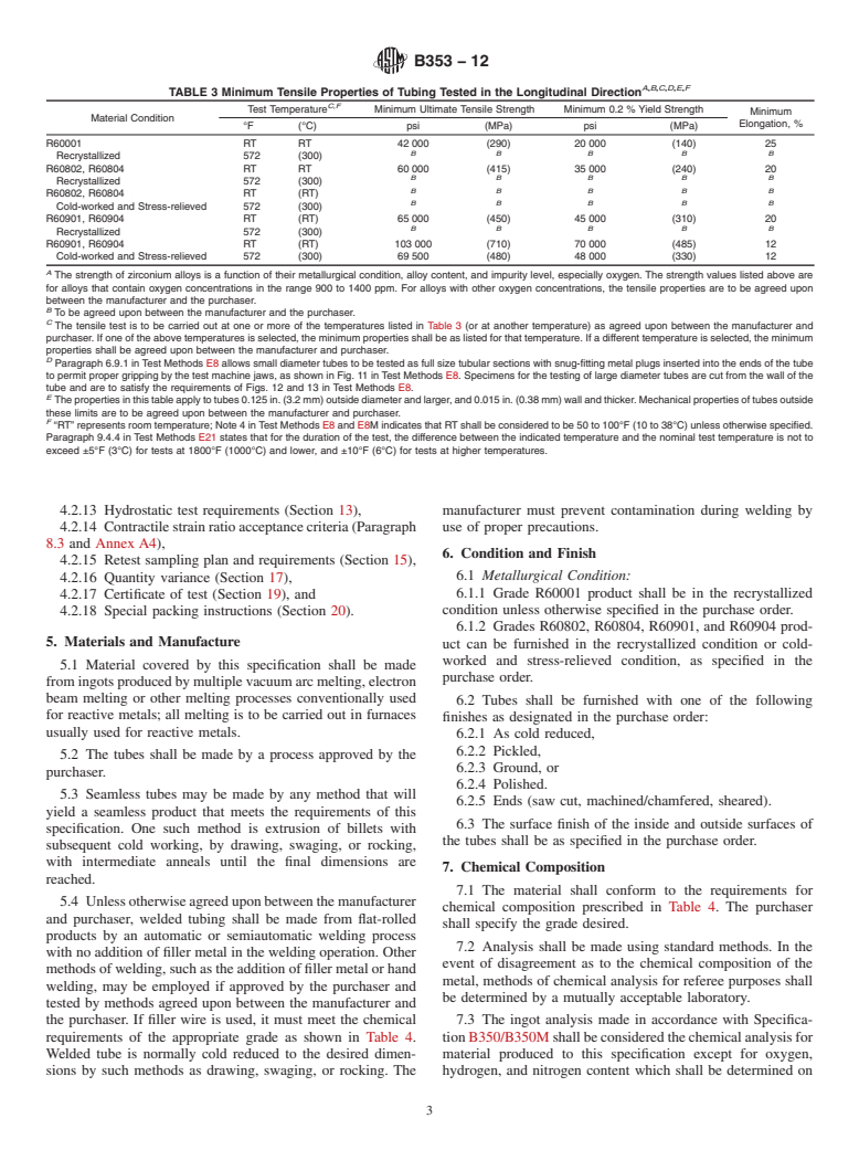 ASTM B353-12 - Standard Specification for  Wrought Zirconium and Zirconium Alloy Seamless and Welded Tubes  for    Nuclear Service (Except Nuclear Fuel Cladding)