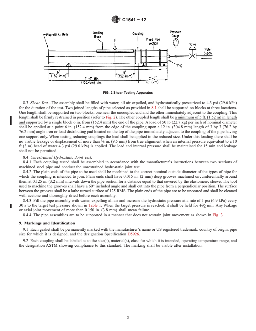 REDLINE ASTM C1541-12 - Standard Specification for  Shielded Transition Couplings Using Flexible Poly Vinyl Chloride  (PVC)  Gaskets to Connect Dissimilar DWV Pipe and Fittings