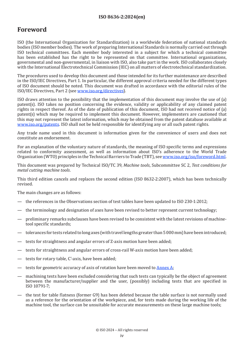 ISO 8636-2:2024 ISO 8636-2:2024 - Machine tools — Test conditions for bridge-type milling machines — Part 2: Testing of the accuracy of travelling bridge (gantry-type) machines
Released:4. 09. 2024 - Page 4 preview
