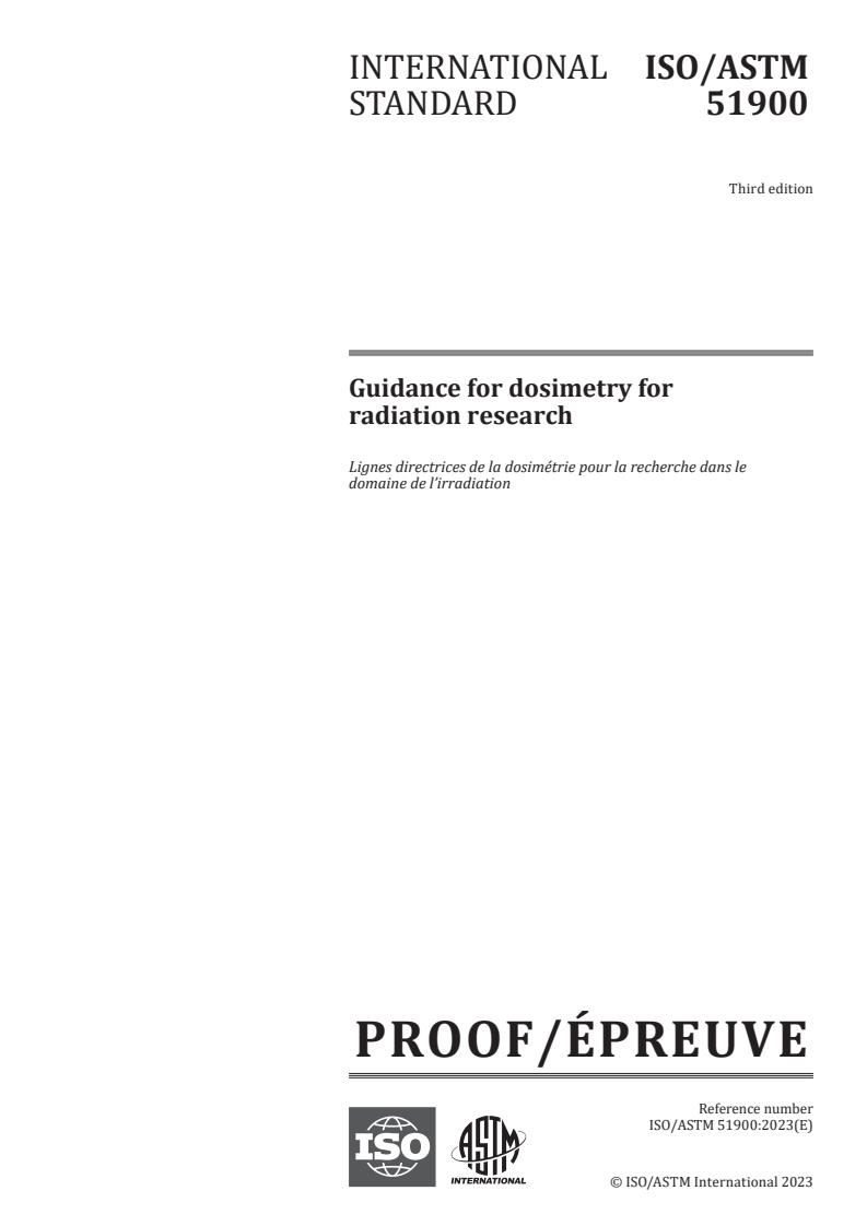 ISO/ASTM PRF 51900 - Guidance for dosimetry for radiation research
Released:2/7/2023
