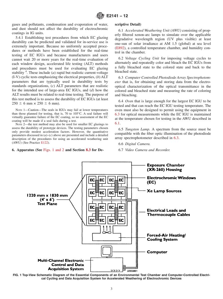 ASTM E2141-12 - Standard Test Methods for  Assessing the Durability of Absorptive Electrochromic Coatings  on Sealed Insulating Glass Units