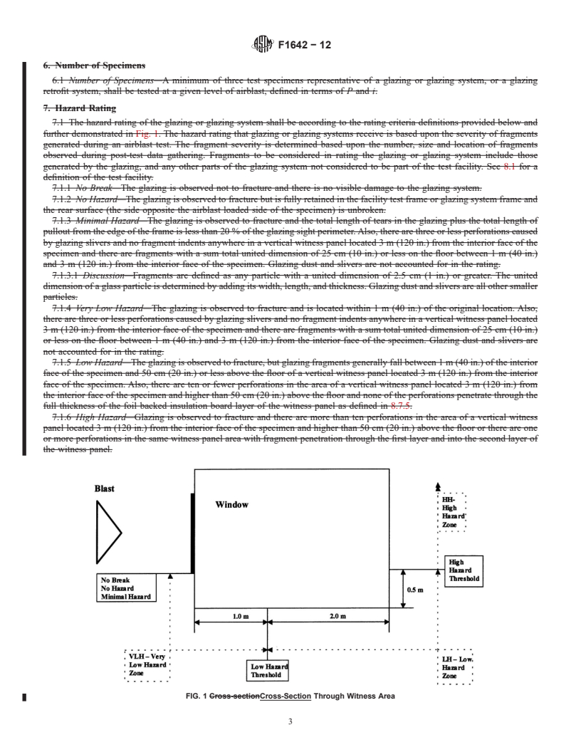 REDLINE ASTM F1642-12 - Standard Test Method for  Glazing and Glazing Systems Subject to Airblast Loadings