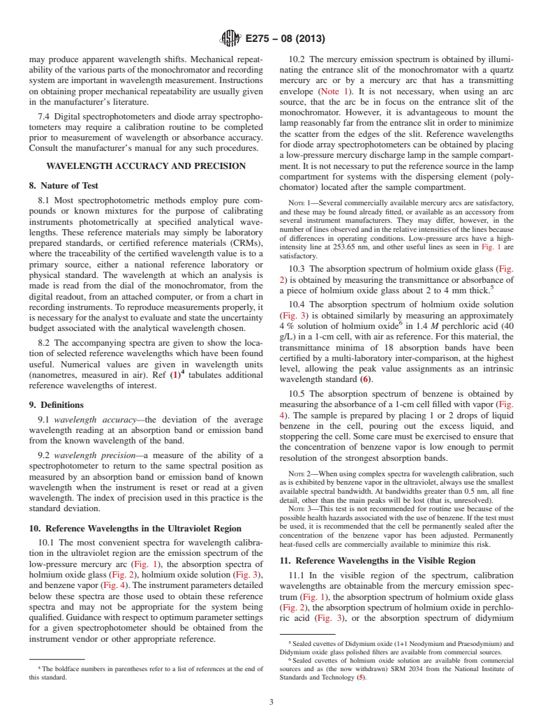 ASTM E275-08(2013) - Standard Practice for  Describing and Measuring Performance of Ultraviolet and Visible Spectrophotometers