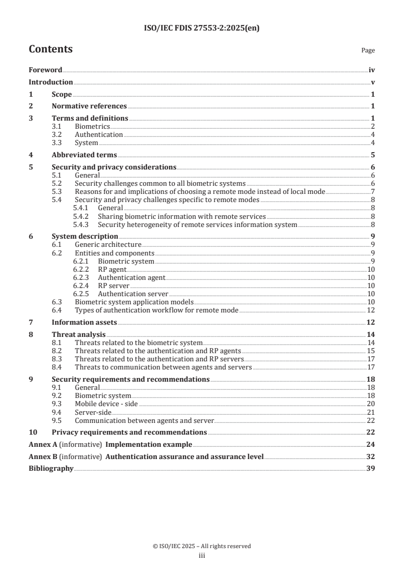 ISO/IEC FDIS 27553-2 - Information security, cybersecurity and privacy protection — Security and privacy requirements for authentication using biometrics on mobile devices — Part 2: Remote modes
Released:8. 04. 2025