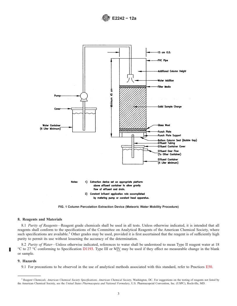 REDLINE ASTM E2242-12a - Standard Test Method for  Column Percolation Extraction of Mine Rock by the Meteoric  Water Mobility Procedure