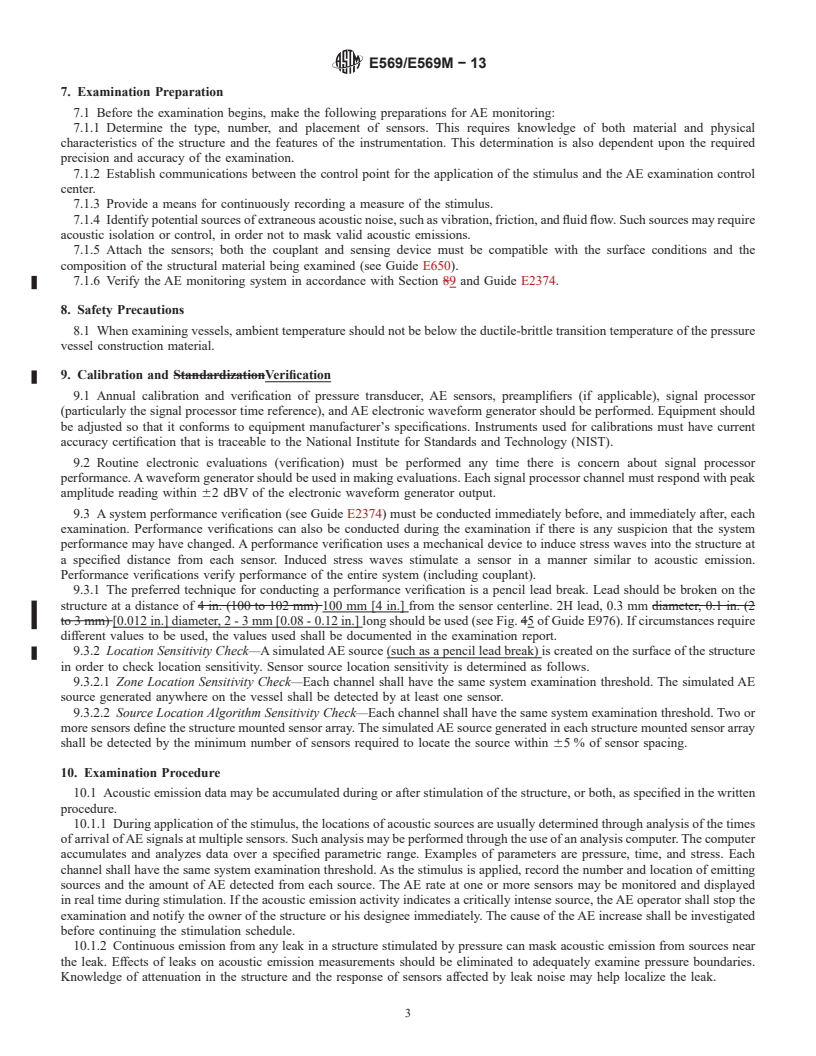 REDLINE ASTM E569/E569M-13 - Standard Practice for Acoustic Emission Monitoring of Structures During Controlled  Stimulation