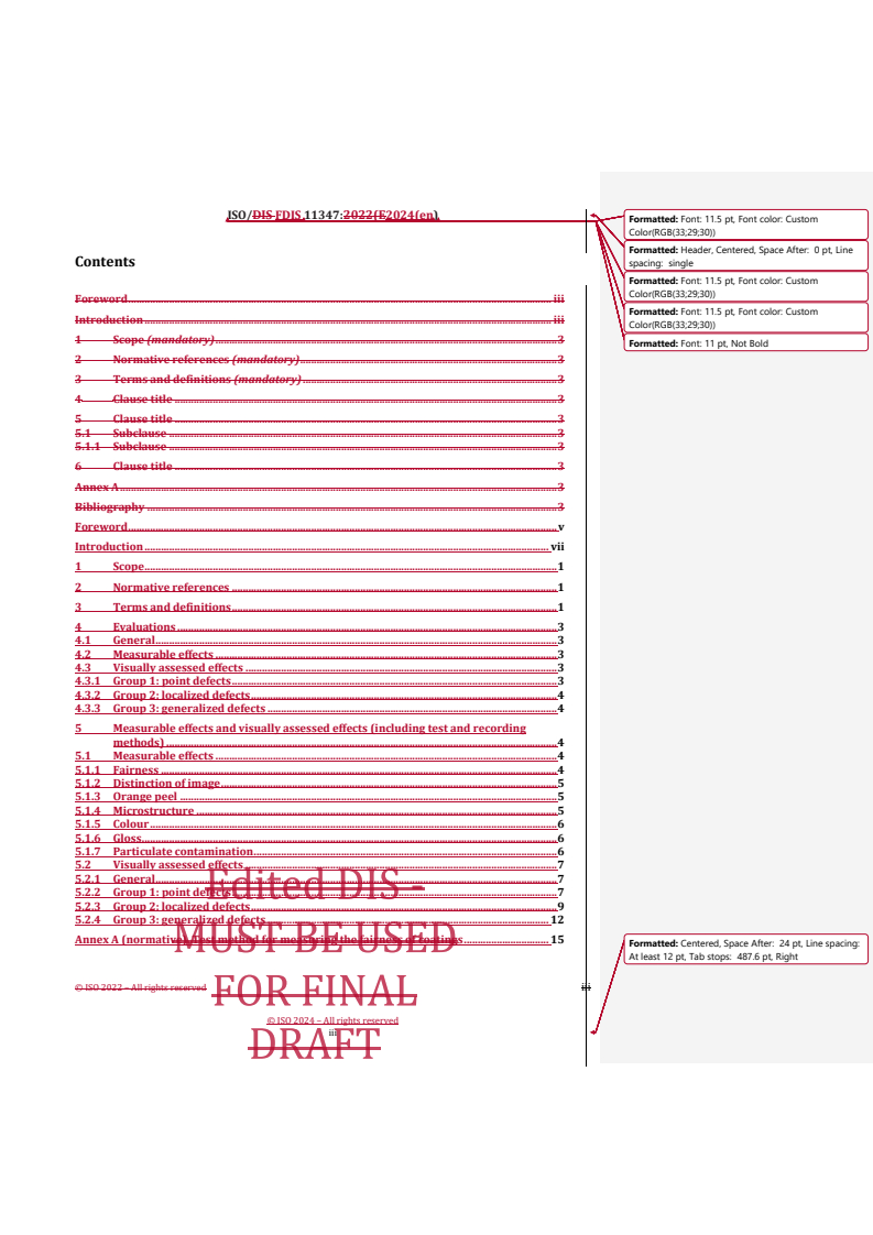 REDLINE ISO/FDIS 11347 - Ships and marine technology — Large yachts — Measurement and assessment of the visual appearance of coatings
Released:7/8/2024