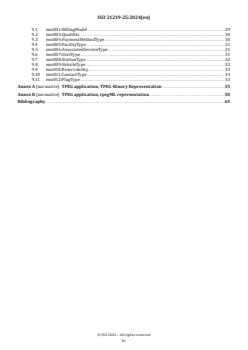 ISO 21219-25:2024 - Intelligent transport systems — Traffic and travel information (TTI) via transport protocol experts group, generation 2 (TPEG2) — Part 25: Electromobility charging infrastructure (TPEG2-EMI)
Released:12/13/2024 - Page 4 preview