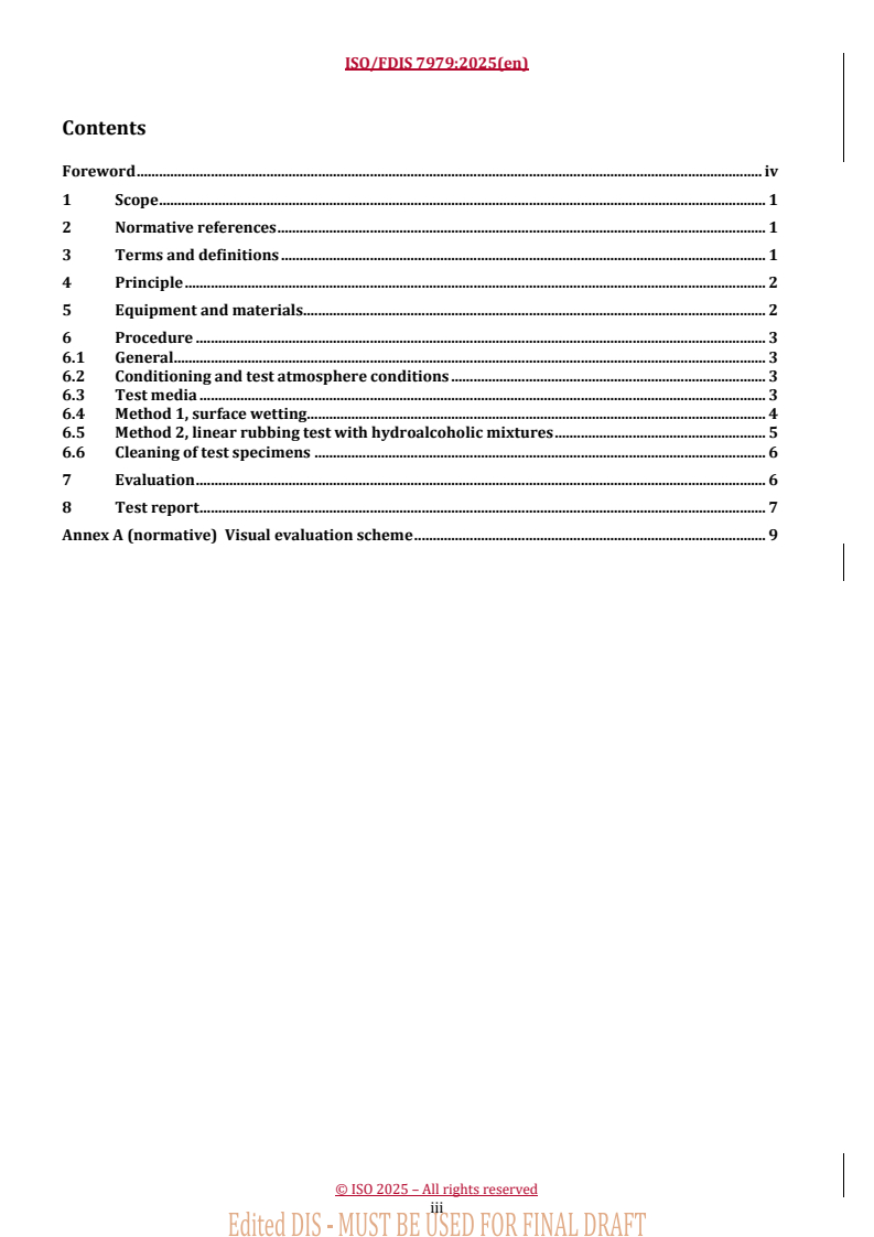 REDLINE ISO/FDIS 7979 - Leather — Tests for colour fastness — Colour fastness to hydroalcoholic mixtures
Released:24. 03. 2025