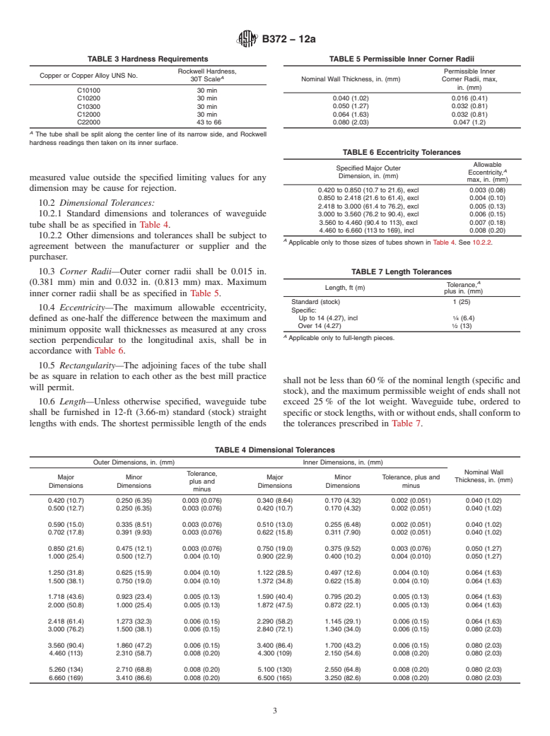 ASTM B372-12a - Standard Specification for  Seamless Copper and Copper-Alloy Rectangular Waveguide Tube