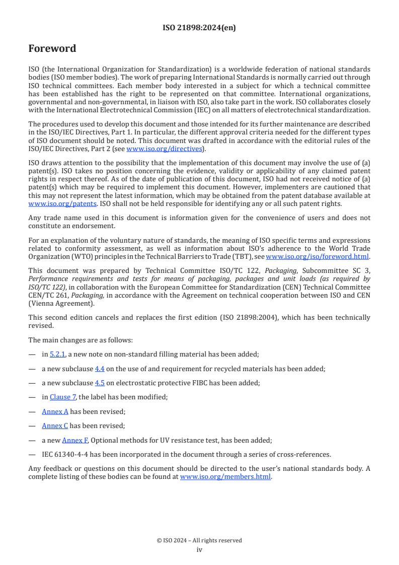 ISO 21898:2024 ISO 21898:2024 - Packaging — Flexible intermediate bulk containers (FIBCs) for non-dangerous goods
Released:16. 08. 2024 - Page 4 preview