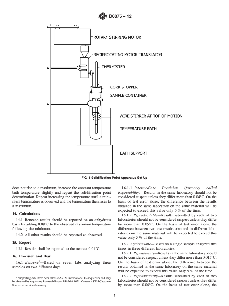 ASTM D6875-12 - Standard Test Method for Solidification Point of Industrial Organic Chemicals by Thermistor