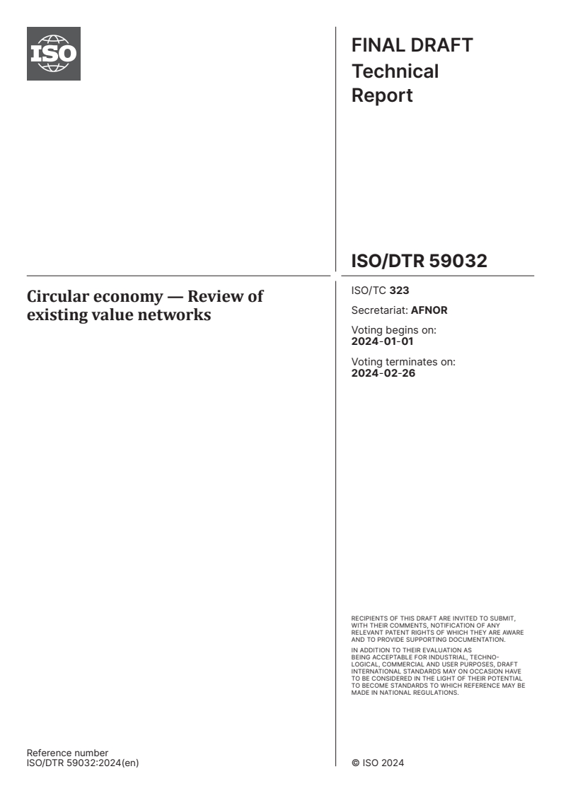 ISO/DTR 59032 - Circular economy — Review of existing value networks
Released:18. 12. 2023