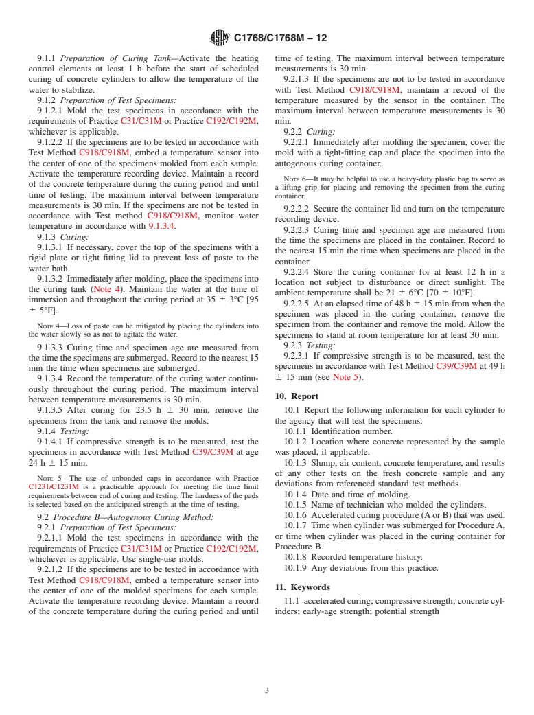 ASTM C1768/C1768M-12 - Standard Practice for Accelerated Curing of Concrete Cylinders