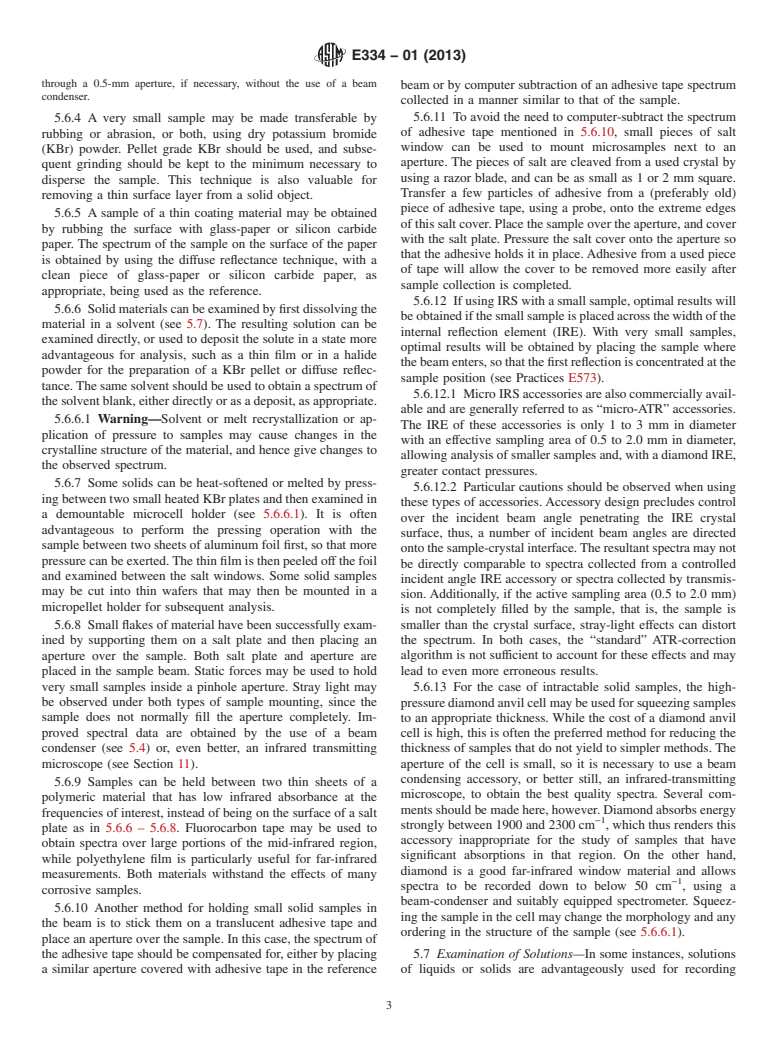 ASTM E334-01(2013) - Standard Practice for  General Techniques of Infrared Microanalysis