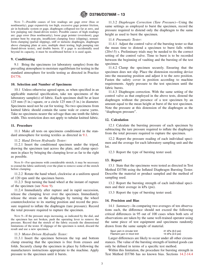 ASTM D3786/D3786M-13 - Standard Test Method for Bursting Strength of Textile Fabrics&#x2014;Diaphragm Bursting Strength Tester Method