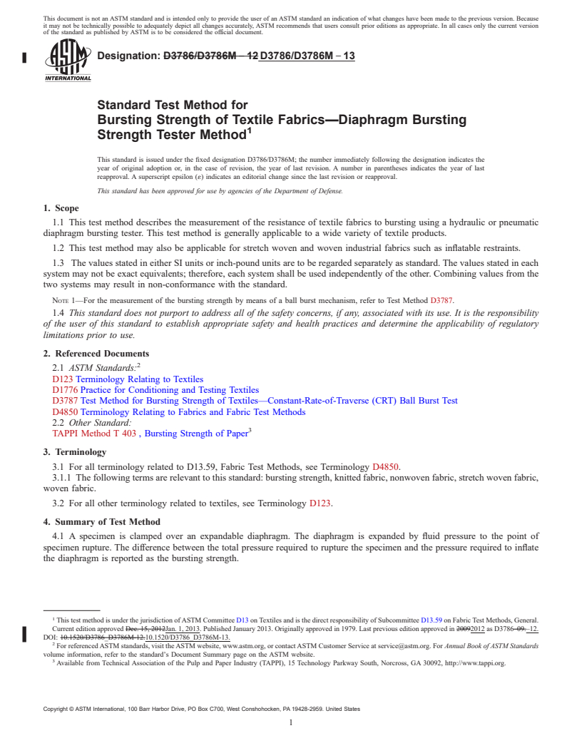 ASTM D3786/D3786M-13 - Standard Test Method for Bursting Strength of ...