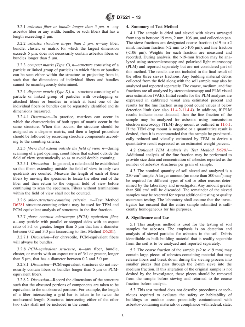 ASTM D7521-13 - Standard Test Method for Determination of Asbestos in Soil