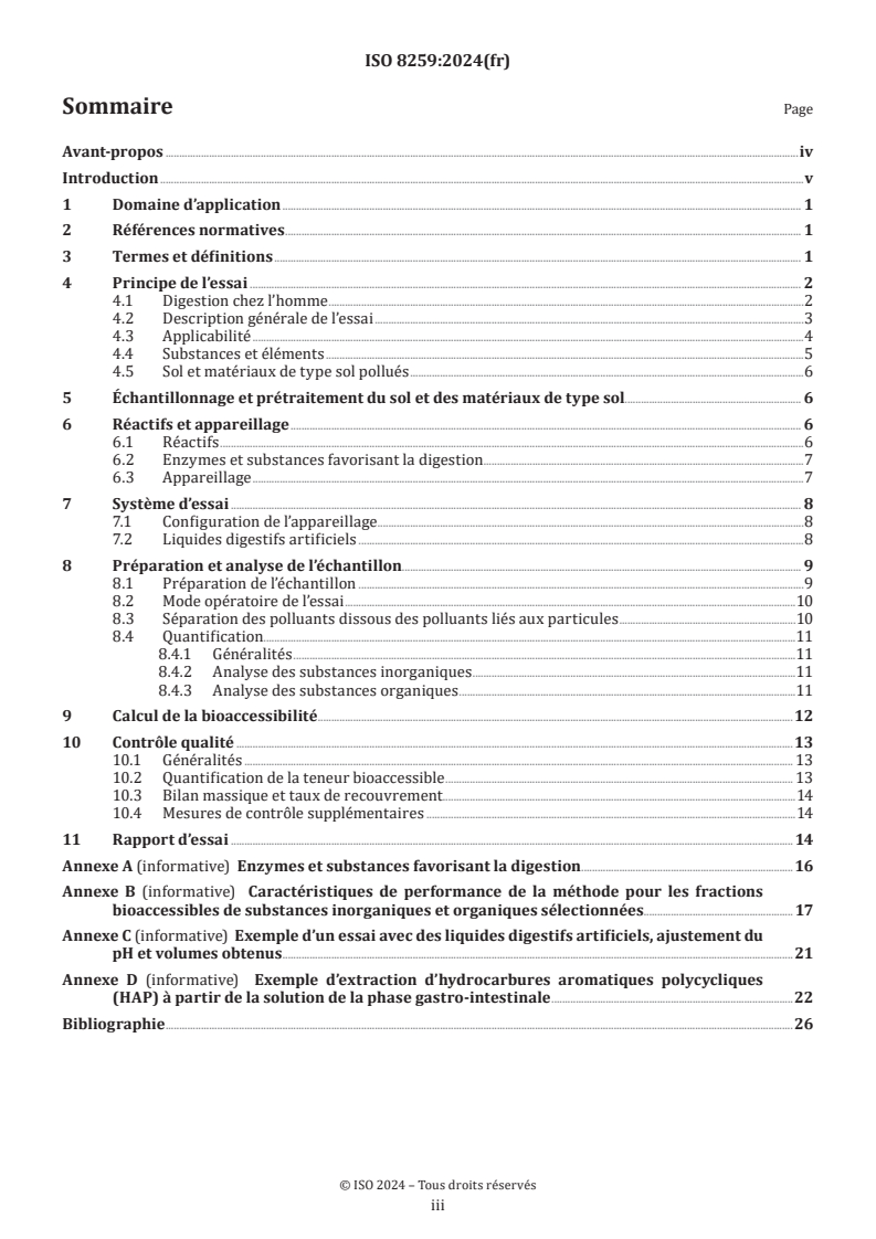 ISO 8259:2024 - Qualité du sol — Bioaccessibilité des polluants organiques et inorganiques provenant d’un sol ou de matériaux de type sol pollués
Released:7/25/2024