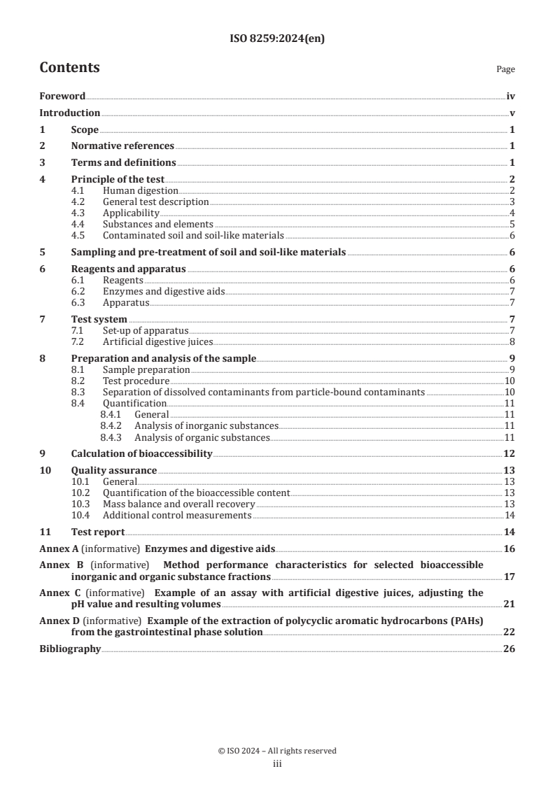 ISO 8259:2024 - Soil quality — Bioaccessibility of organic and inorganic pollutants from contaminated soil and soil-like materials
Released:7/25/2024