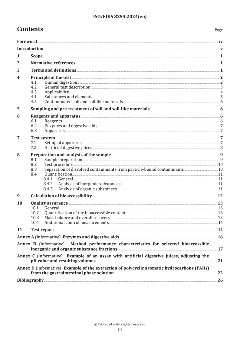 ISO/FDIS 8259 - Soil quality — Bioaccessibility of organic and inorganic pollutants from contaminated soil and soil-like materials
Released:23. 04. 2024