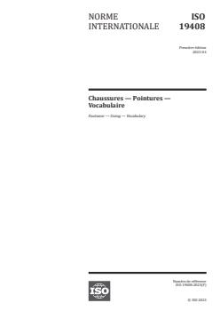ISO 19408:2023 - Chaussures — Pointures — Vocabulaire
Released:7. 04. 2023 - Page 1 preview