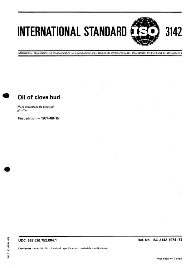 ISO 3142:1974 - Oil of clove bud