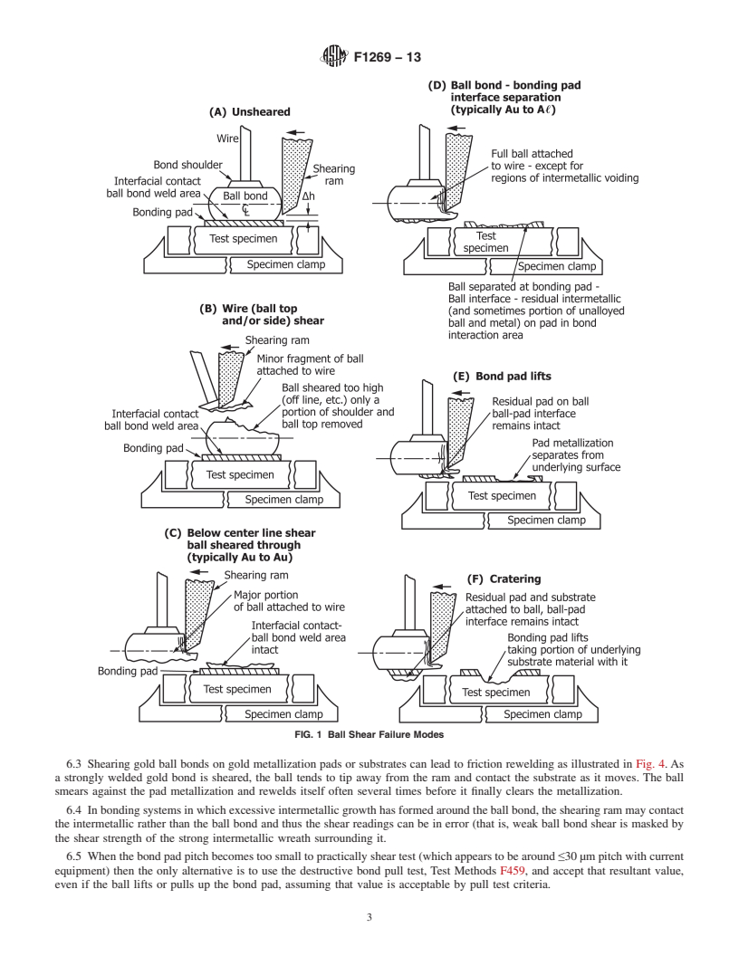 REDLINE ASTM F1269-13 - Standard Test Methods for Destructive Shear Testing of Ball Bonds