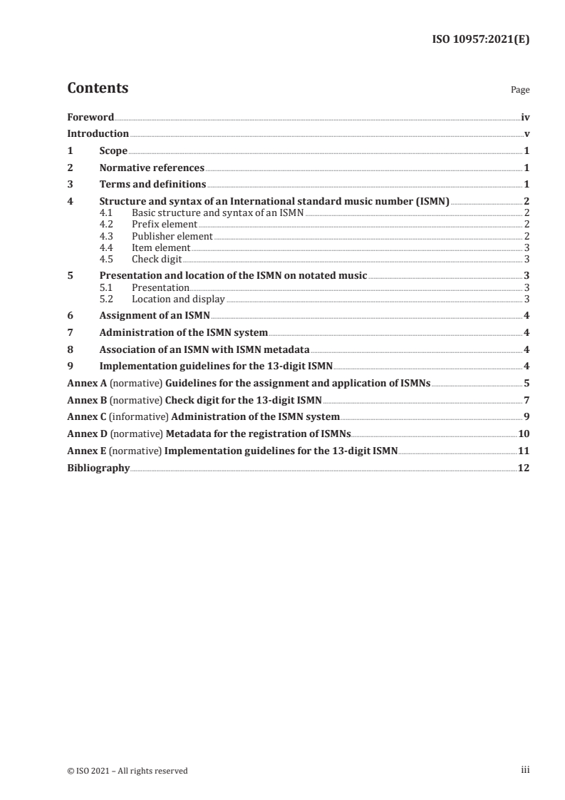 ISO 10957:2021 - Information and documentation — International standard music number (ISMN)
Released:12/8/2021