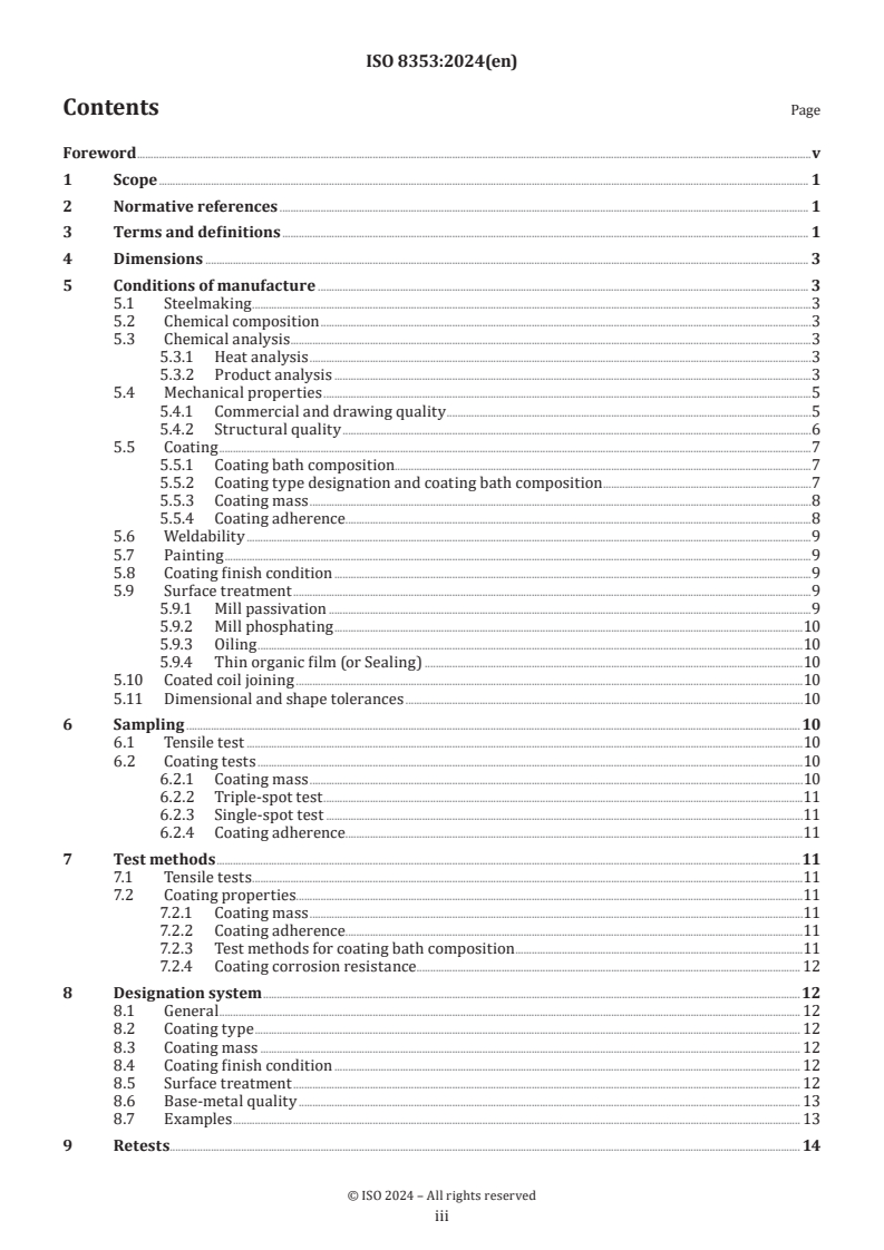 ISO 8353:2024 - Steel sheet, zinc-aluminium-magnesium alloy-coated by the continuous hot-dip process, of commercial, drawing and structural qualities
Released:12/2/2024