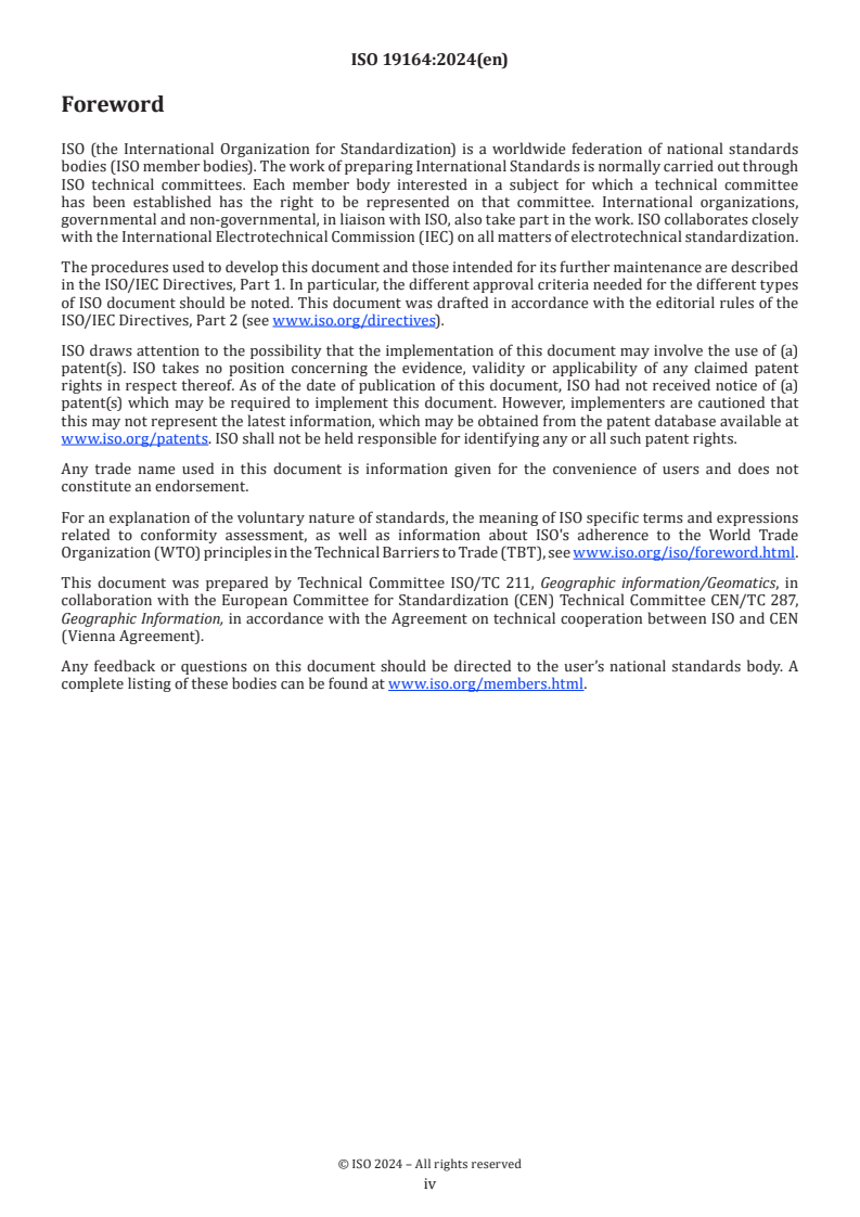 ISO 19164:2024 ISO 19164:2024 - Geographic information — Indoor feature model
Released:19. 08. 2024 - Page 4 preview