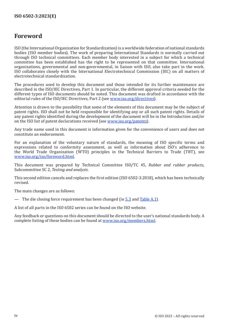 ISO 6502-3:2023 ISO 6502-3:2023 - Rubber — Measurement of vulcanization characteristics using curemeters — Part 3: Rotorless curemeter
Released:13. 01. 2023 - Page 4 preview