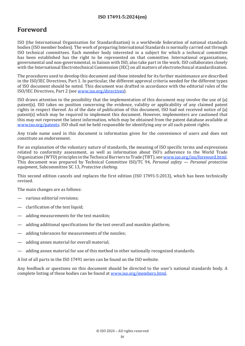 ISO 17491-5:2024 ISO 17491-5:2024 - Protective clothing — Test methods for clothing providing protection against chemicals — Part 5: Determination of resistance to penetration by a spray of liquid (manikin spray test)
Released:18. 07. 2024 - Page 4 preview