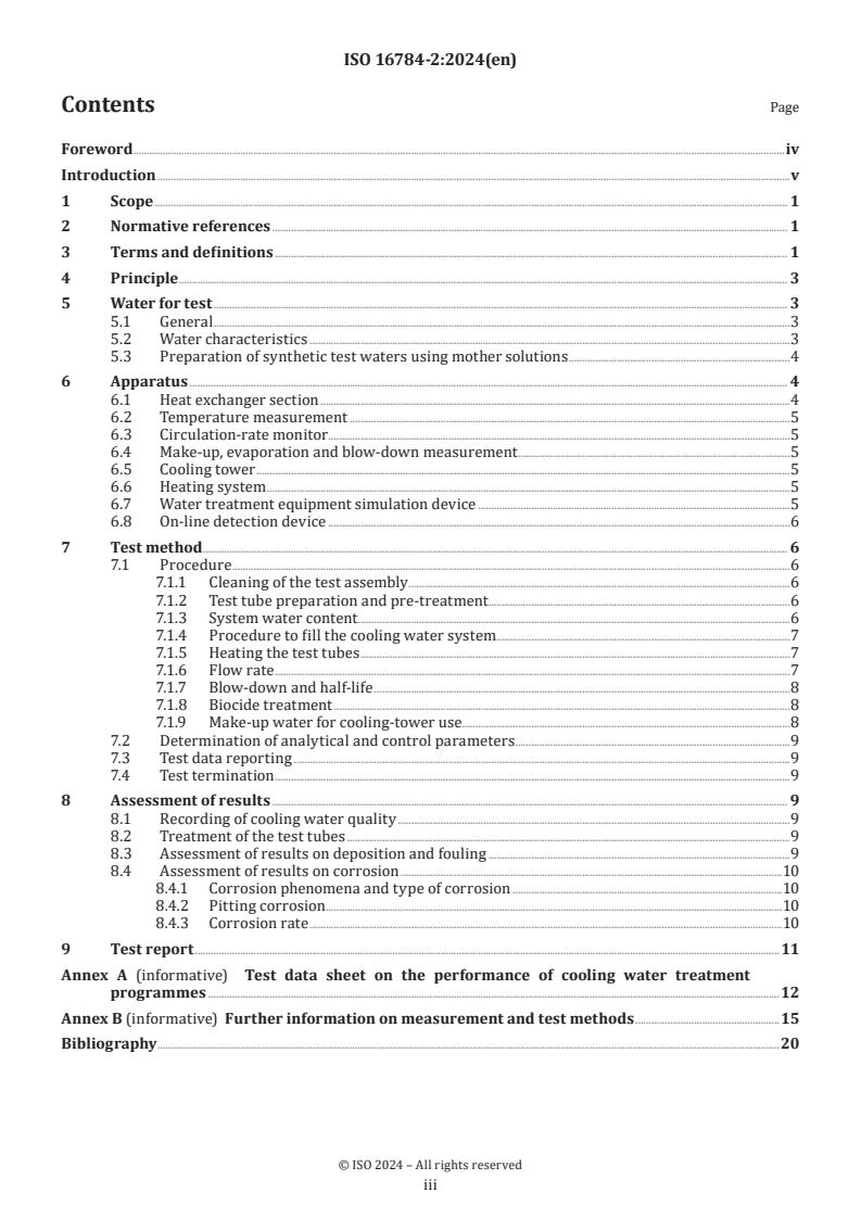 ISO 16784-2:2024 - Corrosion of metals and alloys — Corrosion and fouling in industrial cooling water systems — Part 2: Evaluation of the performance of cooling water treatment programmes using a pilot-scale test rig
Released:12/5/2024