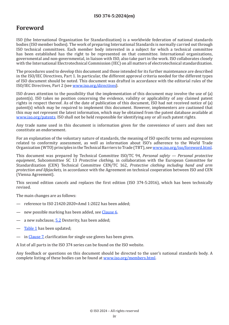 ISO 374-5:2024 ISO 374-5:2024 - Protective gloves against dangerous chemicals and micro-organisms — Part 5: Terminology and performance requirements for micro-organisms risks
Released:12. 07. 2024 - Page 4 preview