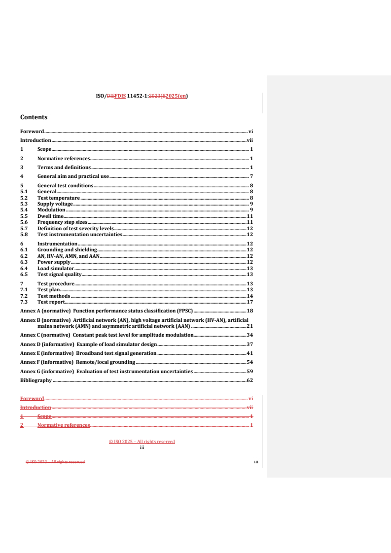 REDLINE ISO/FDIS 11452-1 - Road vehicles — Component test methods for electrical disturbances from narrowband radiated electromagnetic energy — Part 1: General principles and terminology
Released:24. 01. 2025