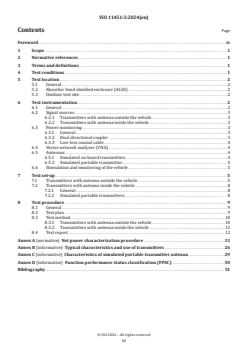 ISO 11451-3:2024 - Road vehicles — Vehicle test methods for electrical disturbances from narrowband radiated electromagnetic energy — Part 3: On-board transmitter simulation
Released:11. 06. 2024 - Page 3 preview