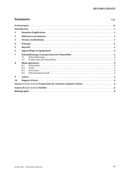 SIST ISO 6588-1:2023 ISO 6588-1:2021 - Papier, carton et pâtes — Détermination du pH des extraits aqueux — Partie 1: Extraction à froid
Released:11/23/2021 - Page 3 preview
