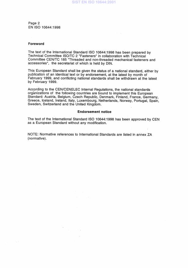 EN ISO 10644:1998 EN ISO 10644:2001 - Page 4 preview