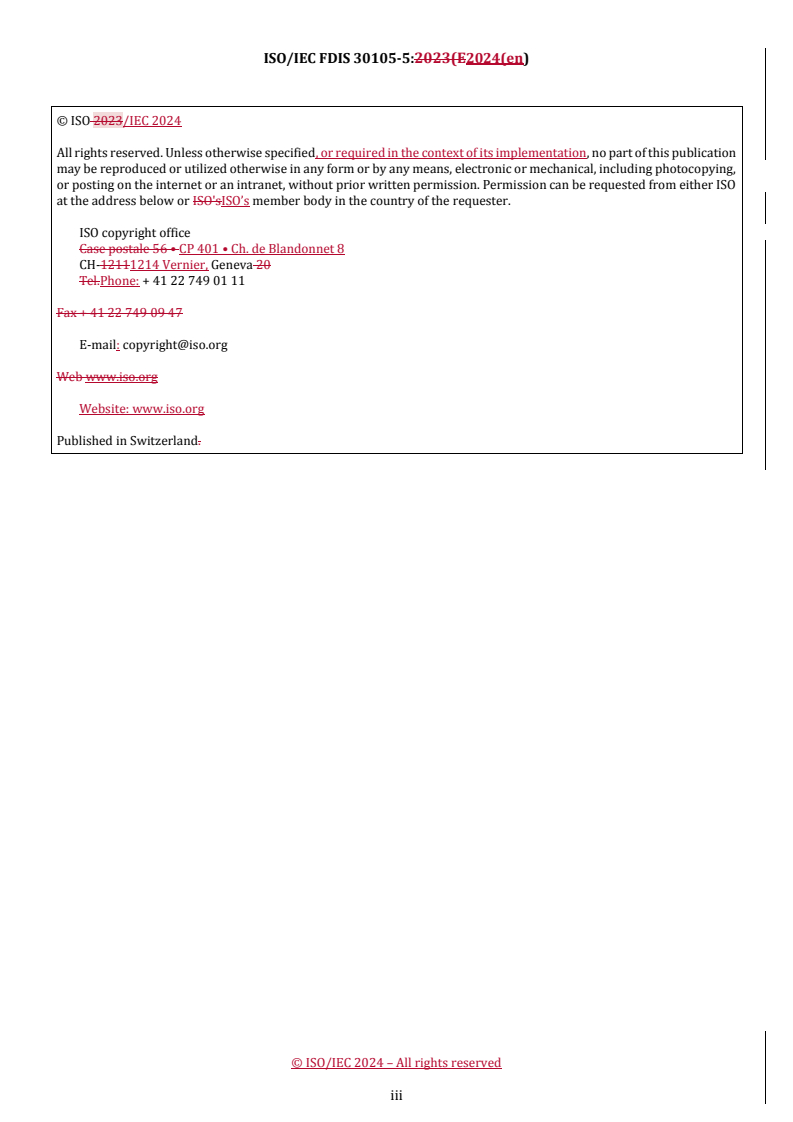 REDLINE ISO/IEC FDIS 30105-5 - Information technology — IT Enabled Services-Business Process Outsourcing (ITES-BPO) lifecycle processes — Part 5: Guidance
Released:20. 02. 2024