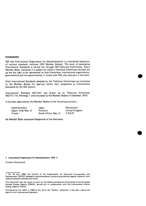 ISO 3157:1975 ISO 3157:1975 - Radioluminescence for time measurement instruments -- Specifications - Page 2 preview