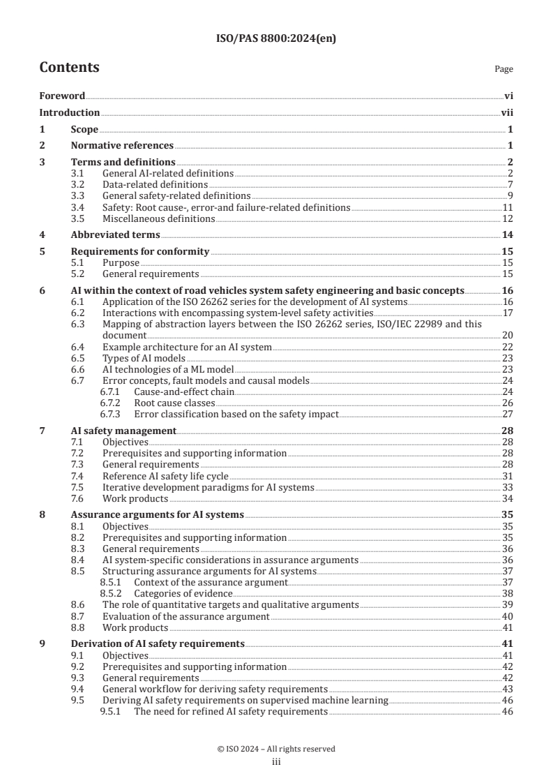 ISO/PAS 8800:2024 - Road vehicles — Safety and artificial intelligence
Released:12/13/2024