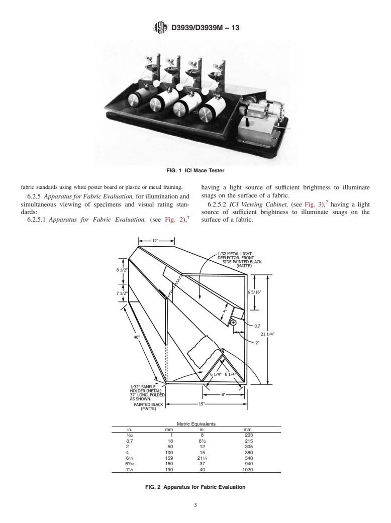 ASTM D3939/D3939M-13 - Standard Test Method for  Snagging Resistance of Fabrics (Mace)