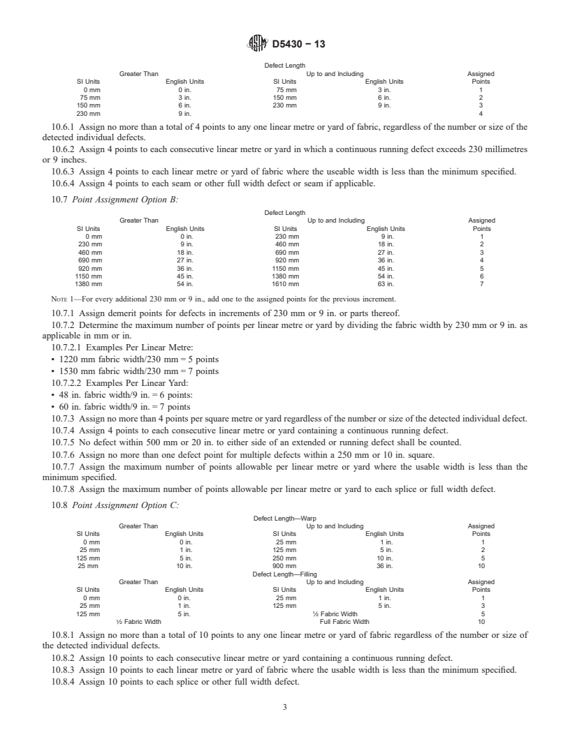 REDLINE ASTM D5430-13 - Standard Test Methods for  Visually Inspecting and Grading Fabrics