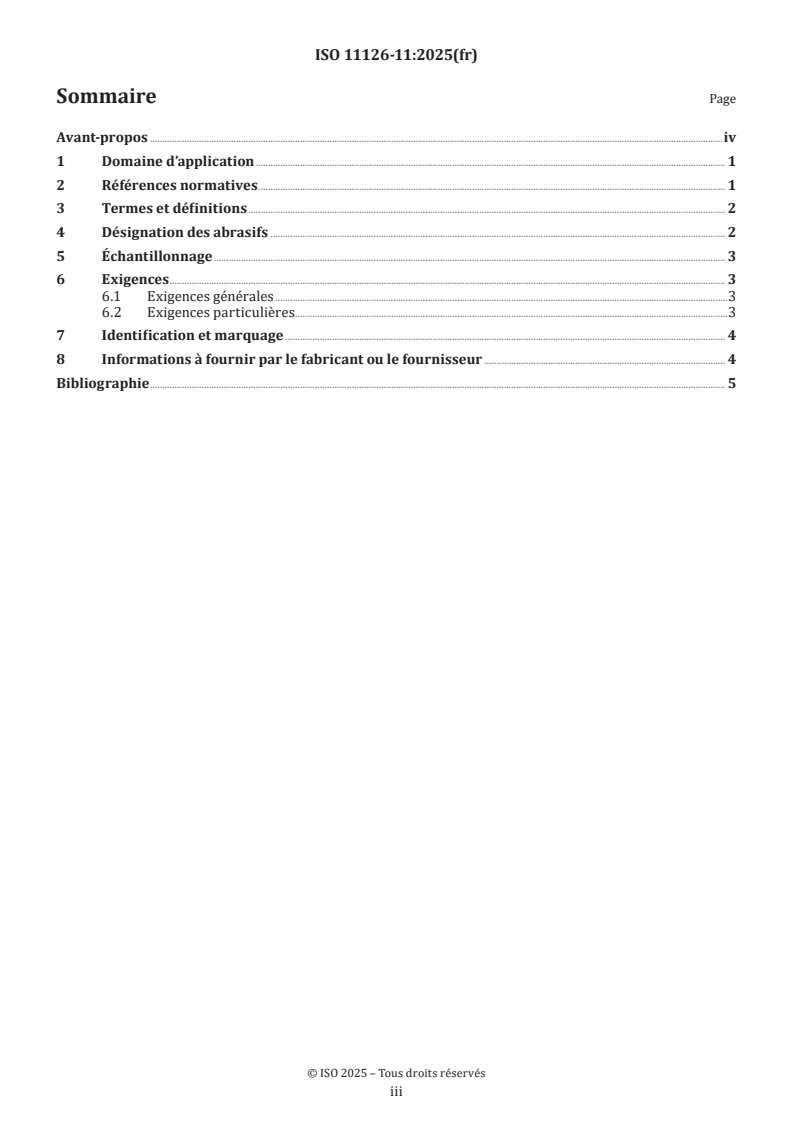 ISO 11126-11:2025 - Préparation des subjectiles d'acier avant application de peintures et de produits assimilés — Spécifications pour abrasifs non métalliques destinés à la préparation par projection — Partie 11: Lave volcanique
Released:24. 01. 2025